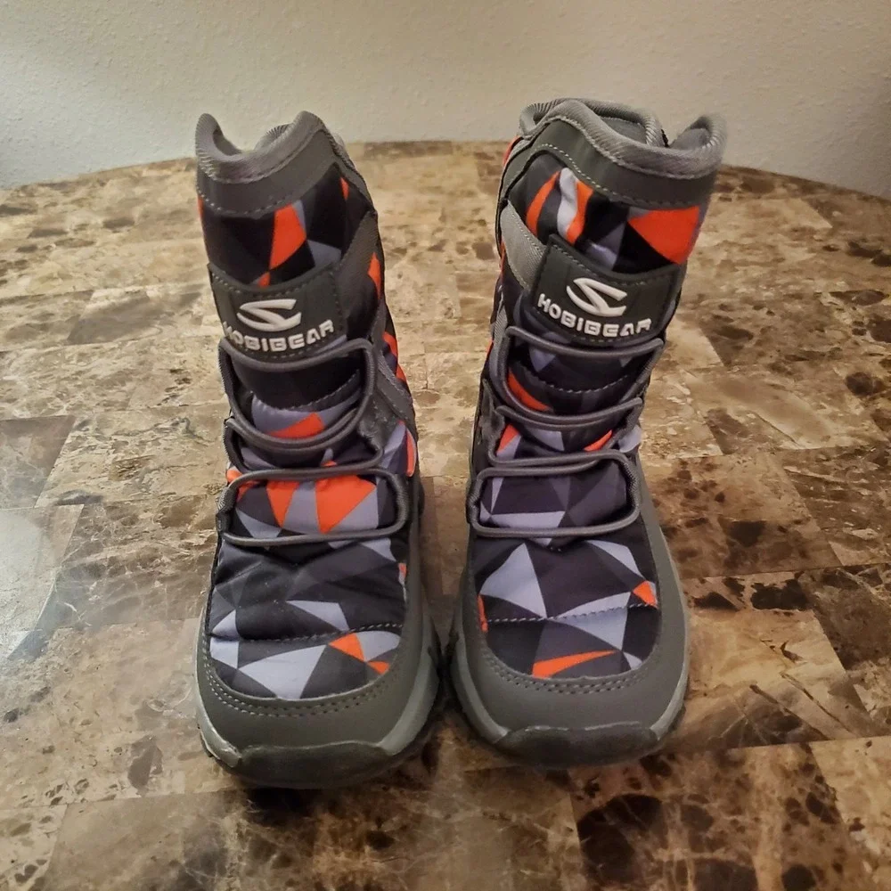 Hobibear Toddler Winter Snow Waterproof Boots Kids‎ Size 26EU/ 9.5US Gray Multi